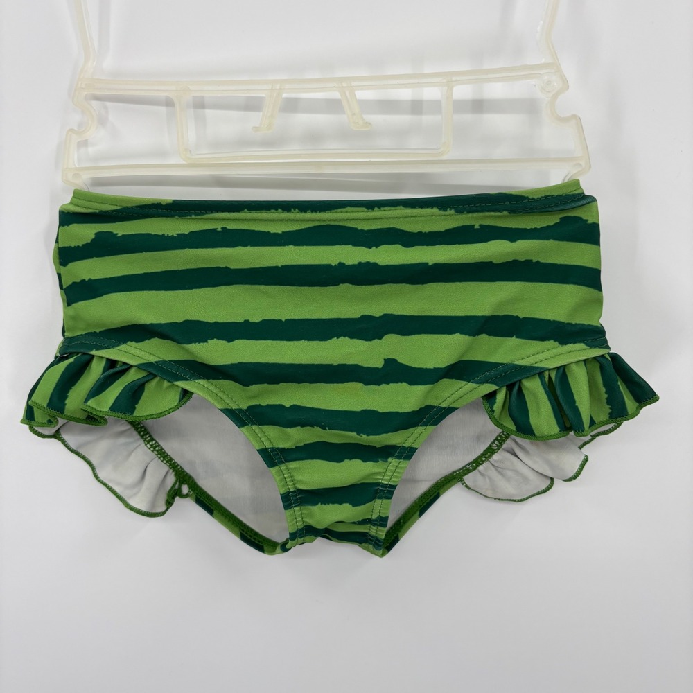 Watermelon Ruffle Swim Bottoms Girls Large Green Stripe Summer Beach Fruit Cute